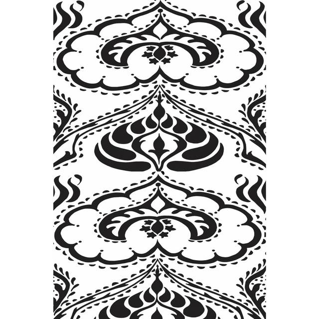 B&W Arabesque Panels II by Chariklia Zarris - Wrapped Canvas Graphic Art (91cm H x 61cm W x 3.8cm D)