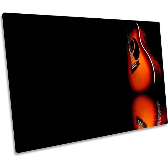 Guitar Musical Instrument CANVAS WALL ART Box Framed (81.3cm H x 121.9cm W x 4cm D)