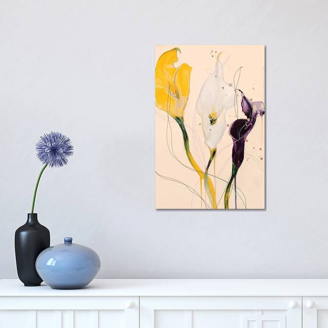 Calla Lily - Blackberry Lemon by Leigh Viner - Graphic Art on Canvas - Wrapped Canvas (30.48 cm H x 45.72 cm W)