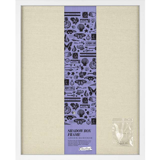 MCS Linen Lined Shadow Box Frame  16x20  White