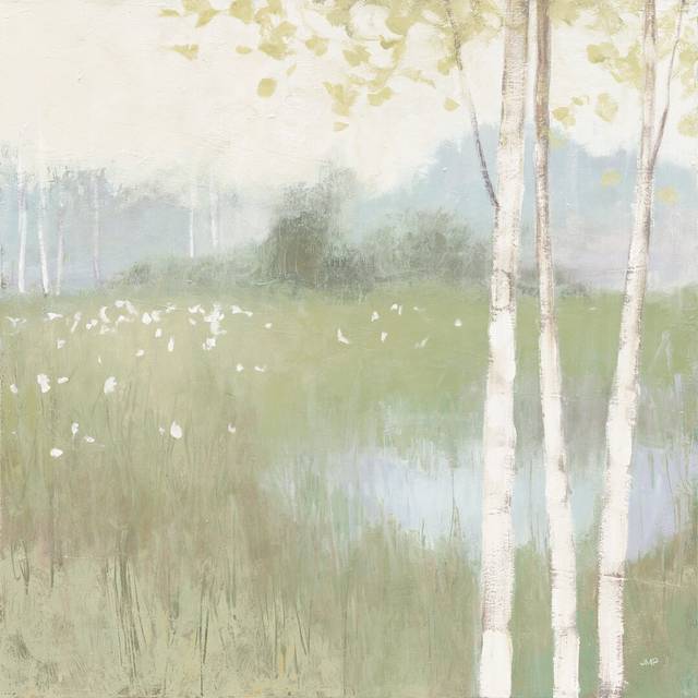 Spring Fling II Cool Crop by Julia Purinton - Wrapped Canvas Painting Print (30cm H x 30cm W)