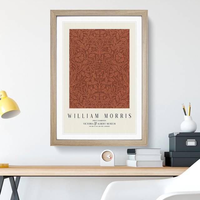 Acorns and Oak Leaves by William Morris - Picture Frame Painting - Oak Framed (36cm H x 27cm W x 2cm D)