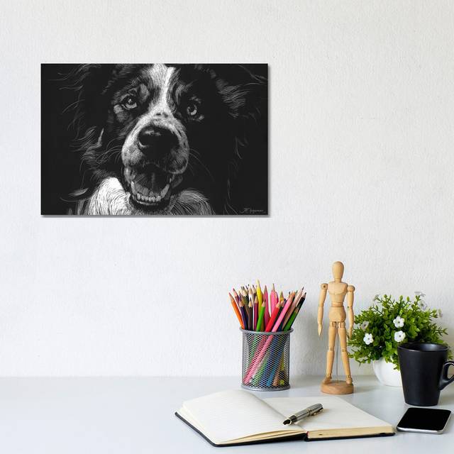Canine Scratchboard XVIII by Julie T. Chapman - Wrapped Canvas Art Prints (20.32cm H x 30.48cm W x 1.905cm D)