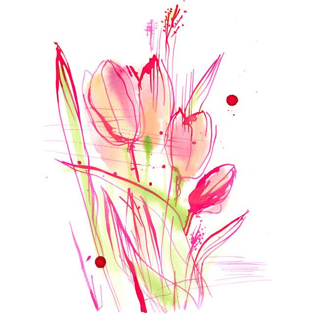 Steinauer Bouquet Of Pink Tulips by 94clover - Wrapped Canvas Graphic Art (91cm H x 91cm W x 3.8cm D)