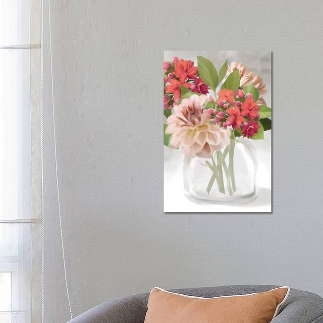 Dahlia Bouquet by House Fenway - Wrapped Canvas Graphic Art (66.04cm H X 45.72cm W)