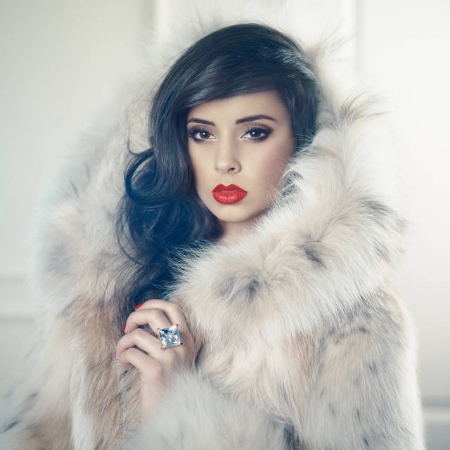 Lady in Fur Coat - Wrapped Canvas Photograph (51cm H x 51cm W x 3.8cm D)