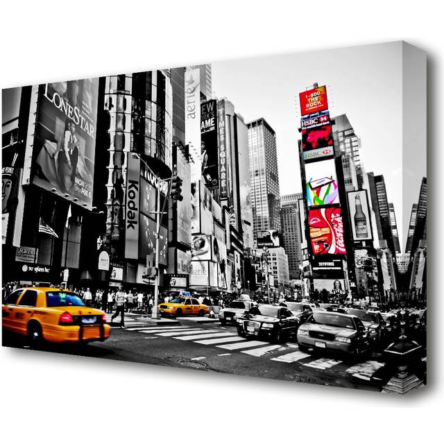New York City Manhattan Cabs - Wrapped Canvas Photograph Print (81.3 cm H x 121.9 cm W x 4.4cm D)