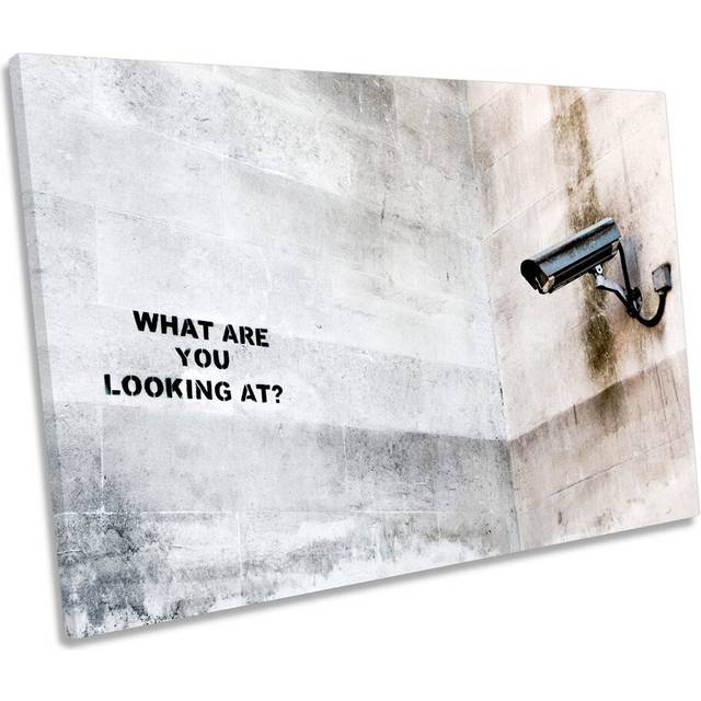 Banksy CCTV Graffiti CANVAS WALL ART Box Framed (30.5cm H x 45.7cm W x 2cm D)