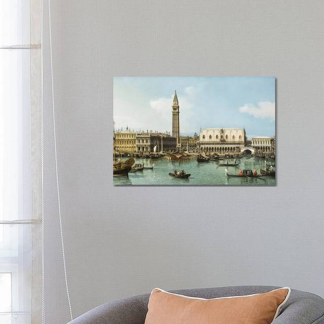 The Molo from the Basin of San Marco, Venice, C.1747-1750 by Canaletto - Wrapped Canvas Painting (45.72cm H x 66.04cm W x 1.91cm D)