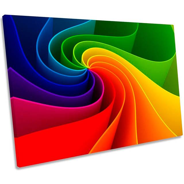 Abstract Rainbow Design Framed CANVAS PRINT Wall Art (30.5cm H x 45.7cm W x 2cm D)
