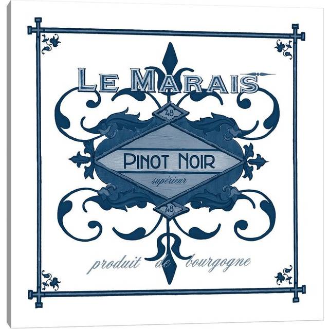 Indigo Wine Labels II (30.48cm H x 30.48cm W x 1.91cm D)