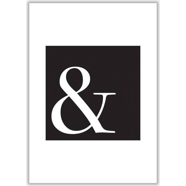 'Ampersand Black' Textual Art - No Frame (30 cm H x 21 cm W x 1 cm D)