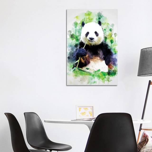 Panda by Cornel Vlad - Wrapped Canvas Art Prints (101.6cm H x 66.04cm W)
