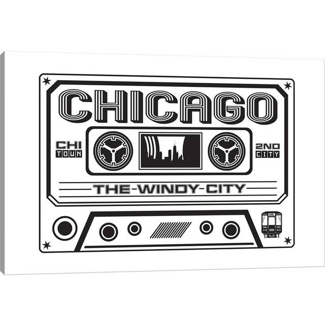 Chicago Cassette by Benton Park Prints - Wrapped Canvas Art Prints (101.6 cm H x 66.04 cm W x 1.91 cm D)