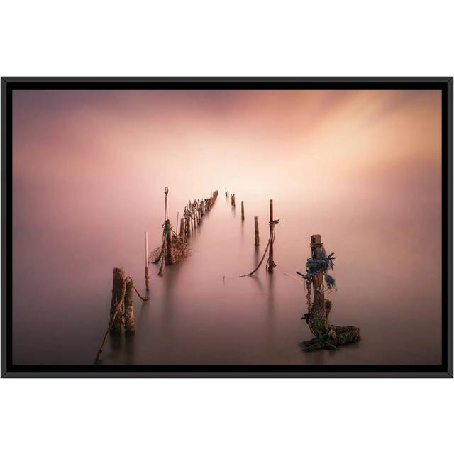 Sticks by Joaquin Guerola - Floater Frame Photograph on Canvas - Black (45.72cm H x 66.04cm W x 3.81cm D)