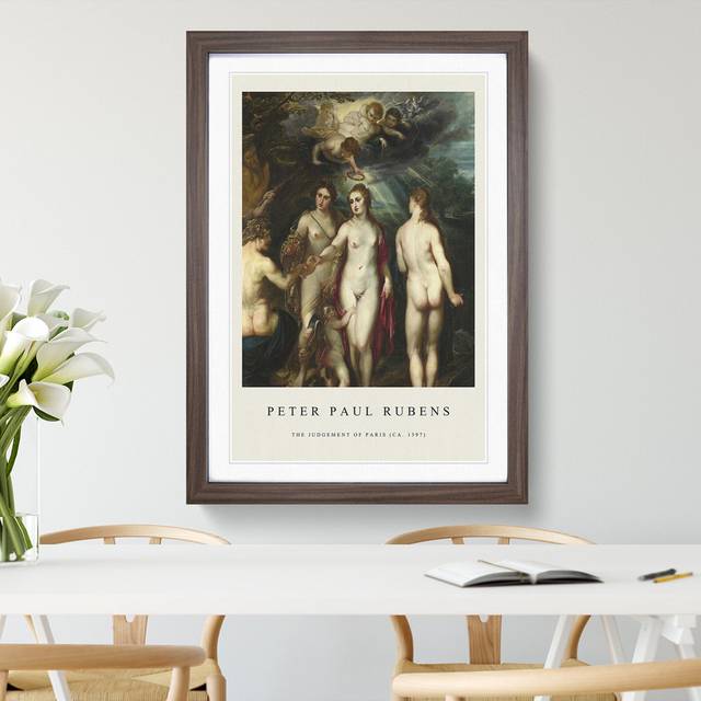 Judgement of Paris by Peter Paul Rubens - Picture Frame Art Prints - Oak Framed (48cm H x 36cm W x 2cm D)