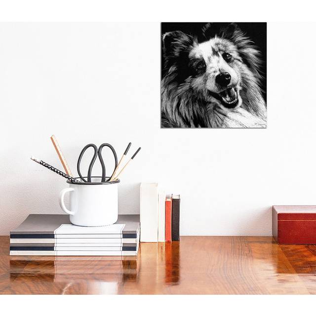 Canine Scratchboard XXVI by Julie T. Chapman - Wrapped Canvas Art Prints (30.48 cm H x 30.48 cm W)