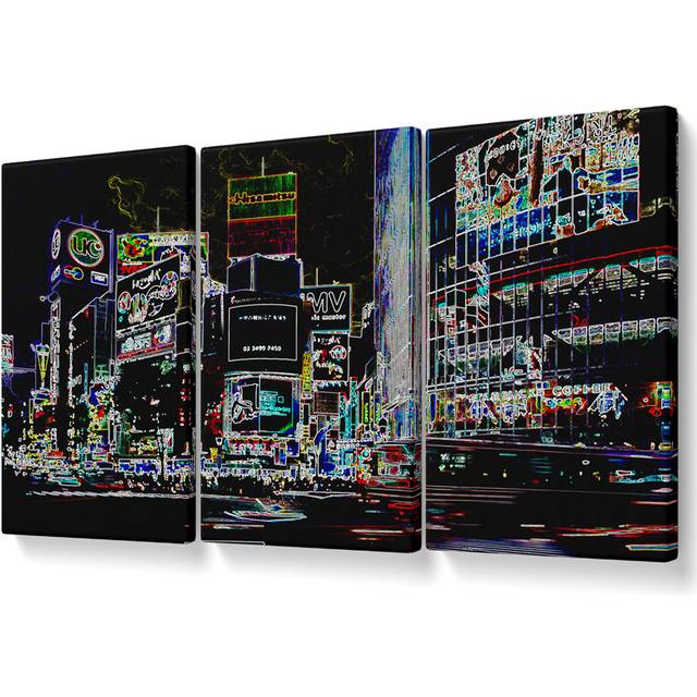 London Night Life - 3 Piece Wrapped Canvas Graphic Art (101.6cm H x 203cm W)