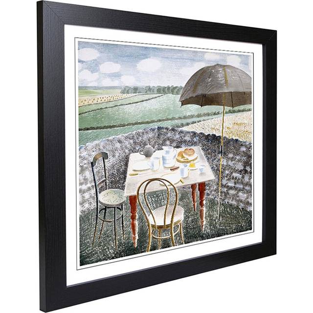 Sussex and the Downs by Eric Ravilious Framed Painting Print - Black (45cm H X 45cm W)