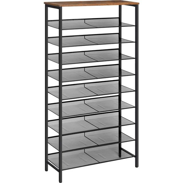 HOOBRO 10-Tier Shoe Rack Organizer  Large Capacity Metal Shoe Shelf  Sturdy Shoe Storage with Top Shelf  for 27-36 Pairs of Shoes  Space Saver  Indust
