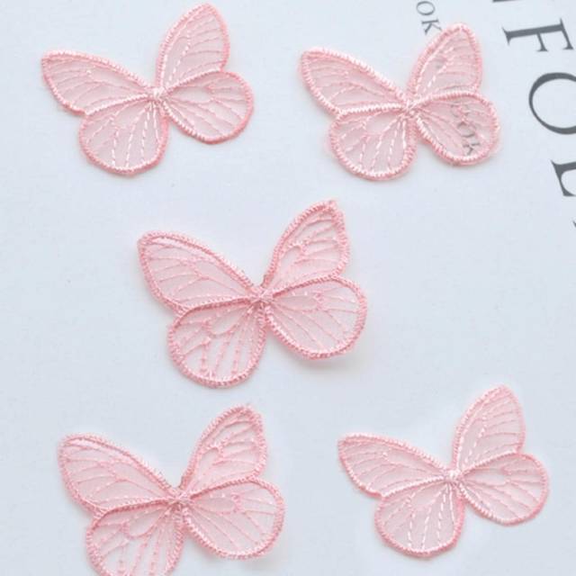 SHEIN 10pcs Butterfly Shaped Iron-on Patch, Modern Polyamide DIY Clothing Accessory For Sewing