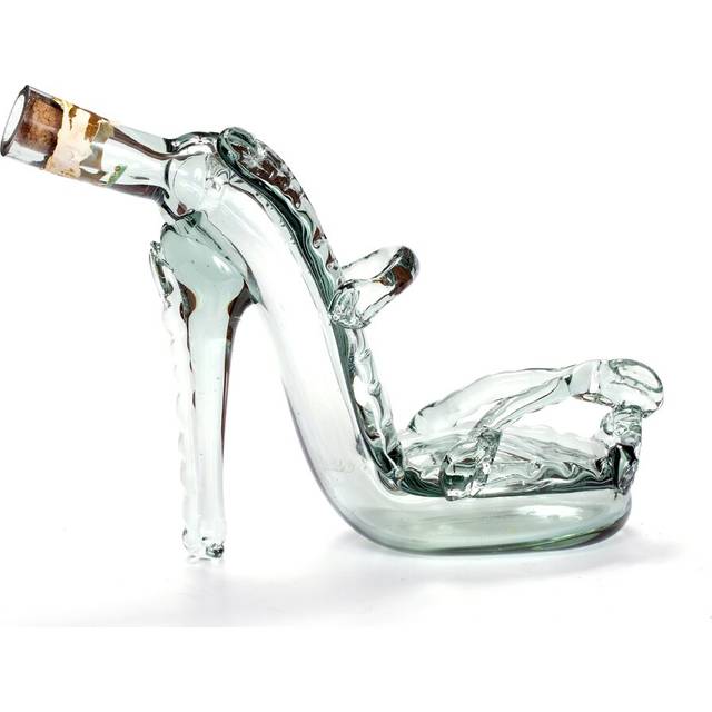 Glass Bottle in the Shape of a Shoe - Picture Frame Painting Print on Canvas (60 cm H x 90 cm W)