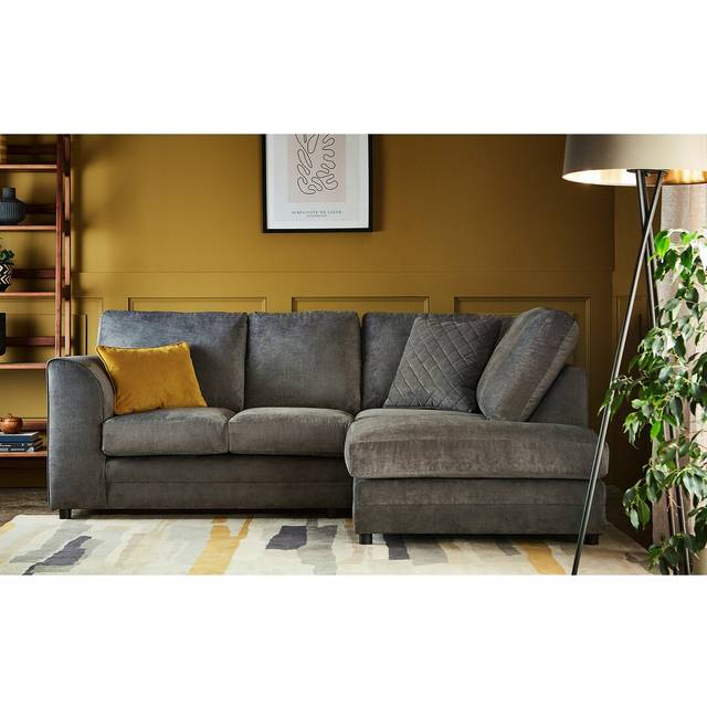 Chaudri 3 Seater Corner Sofa Chaise - Pewter (84cm H X 214cm W X 164cm D)
