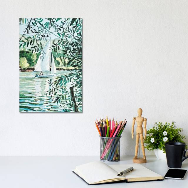 Sailboat Sunday - Malibou Lake by Luisa Millicent - Wrapped Canvas Painting (30.48cm H x 20.32cm W x 1.91cm D)