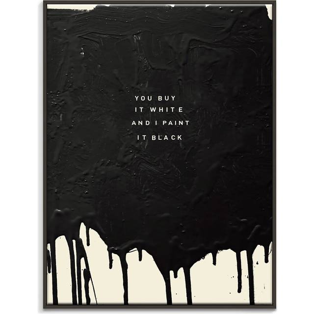 'You Buy It White' Framed Typography on Canvas - Black;White (51cm H x 41cm W)