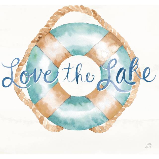 Lake Love VI by Dina June - Wrapped Canvas Typography (30cm H x 30cm W)