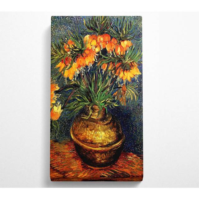 Izie Van Gogh Fritillaries In A Copper Vase - Wrapped Canvas Art Prints (81.3cm H x 40.6cm W x 1cm D)