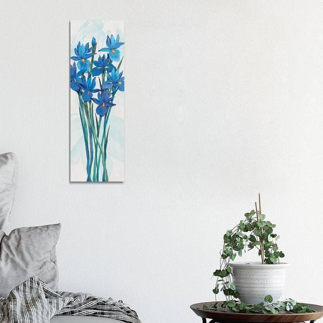 Blue Iris Panel II by Tim Otoole - Wrapped Canvas Art Prints (91.44cm H x 30.48cm W x 1.91cm D)