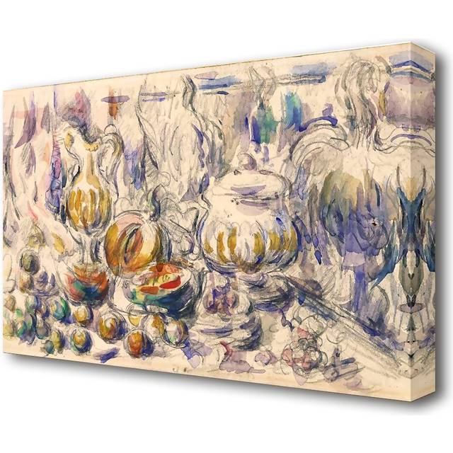 &#39;Pot and Soup Tureen&#39; by Paul Cezanne Painting Print on Canvas (81.3 cm H x 121.9 cm W)