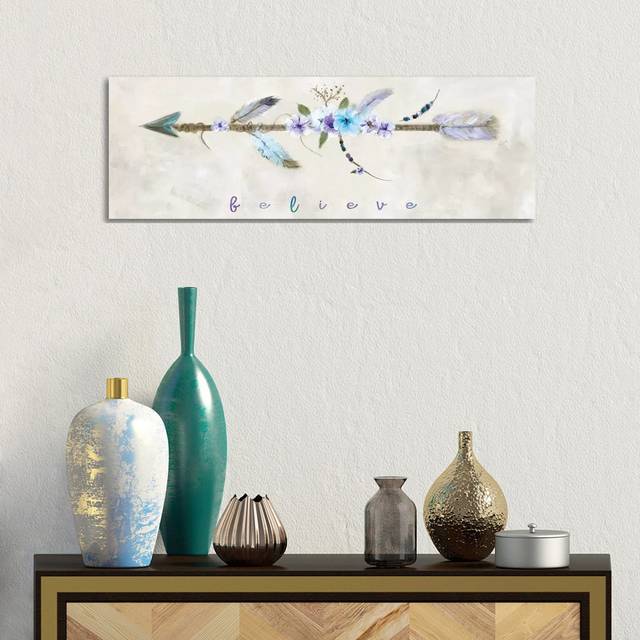 Boho arrow I by Marilyn Dunlap - Wrapped Canvas Print (30.48 cm H x 91.44 cm W x 1.91 cm D)