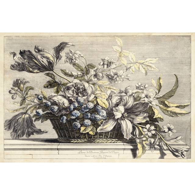 Vintage Basket Of Flowers I by Giovanni Baptiste - Wrapped Canvas Art Prints (20cm H x 30cm W x 3.8cm D)