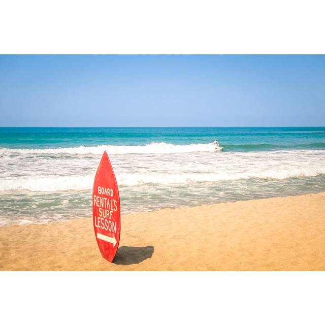 Surfboard At Beach (20cm H x 30cm W x 3.8cm D)