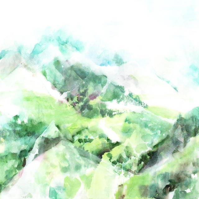 Misty Mountains by Plateresca - Wrapped Canvas Art Prints - Green;Grey (30cm H x 30cm W x 3.8cm D)