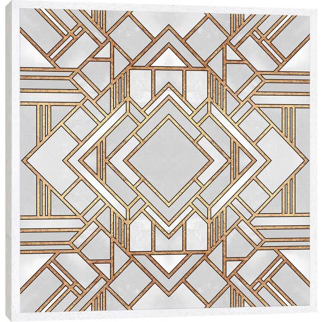 Art Deco I - Graphic Art Print on Canvas - White Framed (93.98 cm H x 93.98 cm W)