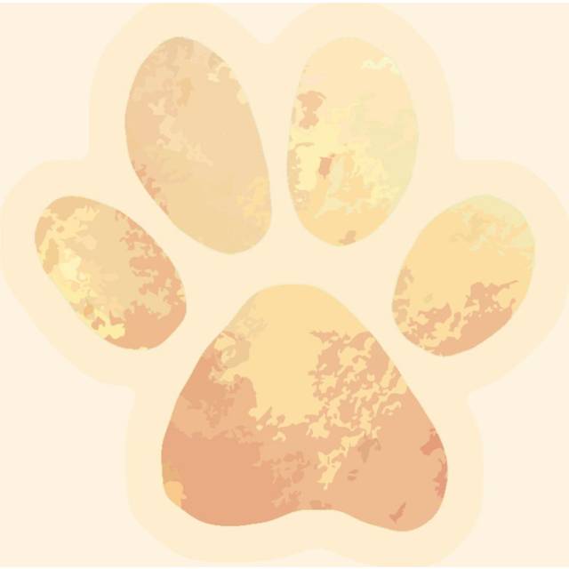 Small Pawprint - Wrapped Canvas Painting (122cm H x 122cm W x 3.8cm D)