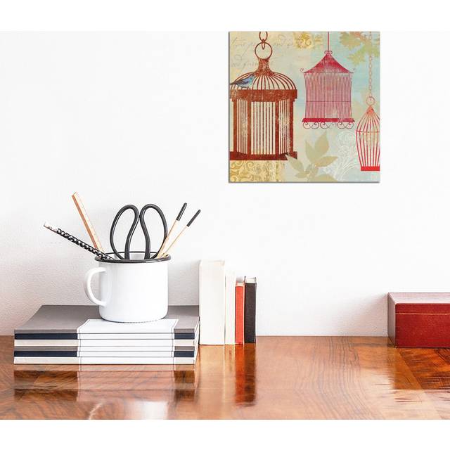 Bird on a Cage II by Aimee Wilson - Wrapped Canvas Graphic Art (30.48 cm H x 30.48 cm W)