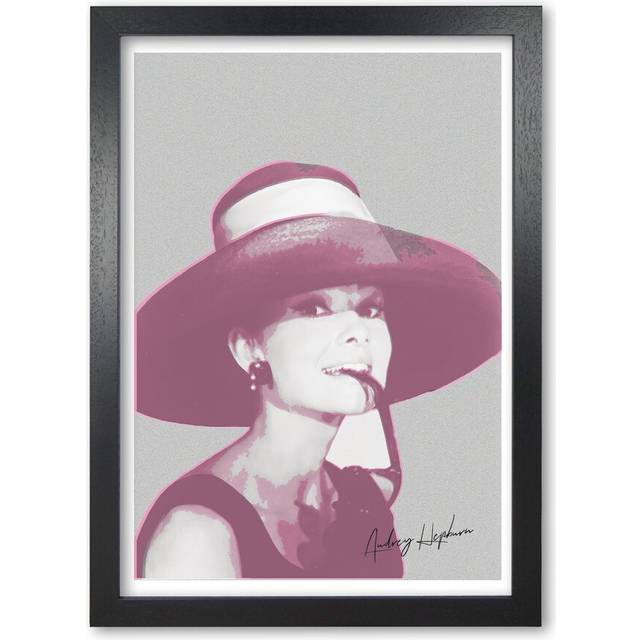Audrey Hepburn Vintage - Picture Frame Graphic Art Print on Paper - Black Grain Frame (60 cm H x 42 cm W x 5 cm D)