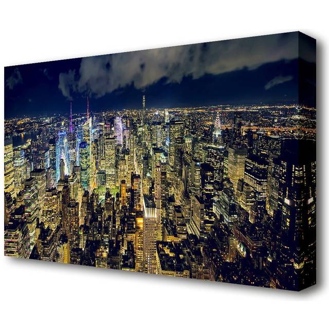 Yellow City Lights New York - Wrapped Canvas Photograph Print (35.6 cm H x 50.8 cm W)