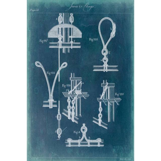 Nautical Detail Blueprint IV by Vision Studio - Wrapped Canvas Graphic Art (91cm H x 61cm W)