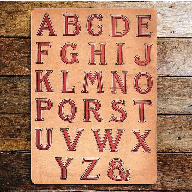 Alphabet Letters Wall DÃ©cor - Brown;Red (40cm H x 28cm W)