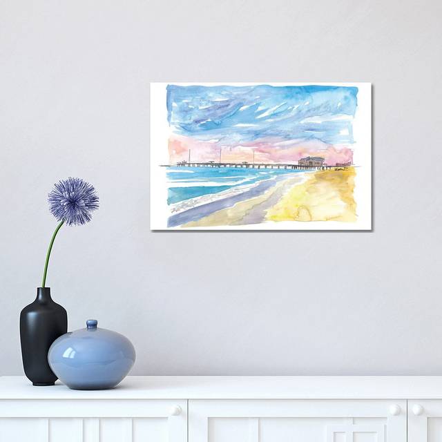Outer Banks Stilt House At The Sea (30.48 cm H x 45.72 cm W)