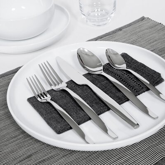 Gourmet Settings 20-Piece Silverware Lance Collection Polished Stainle