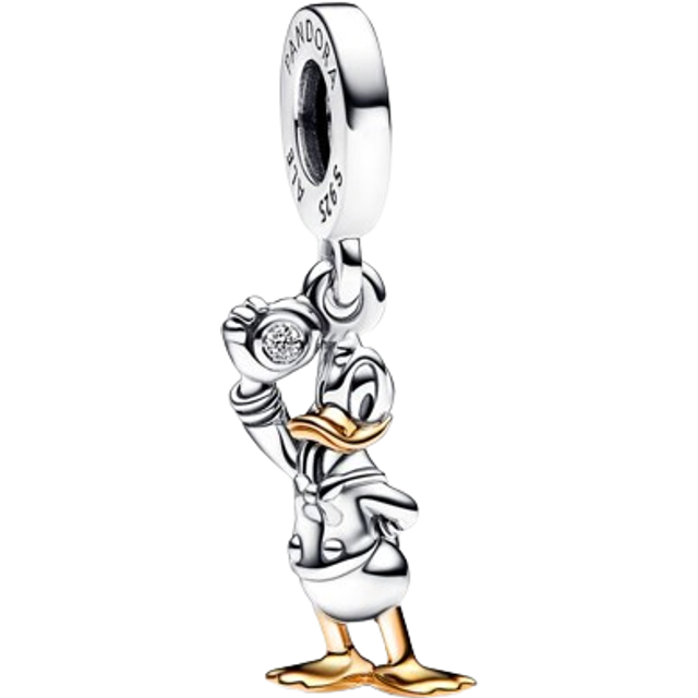 (silver) Disney 100th Anniversary Donald Duck Dangle - Silver