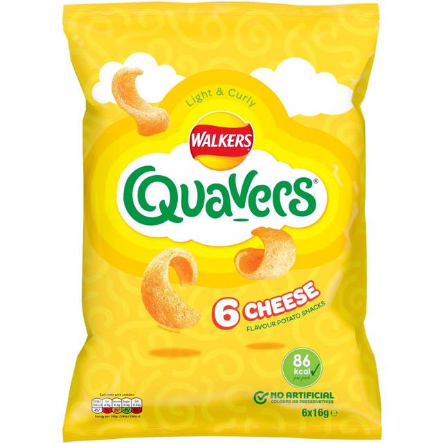 Walkers Quavers Cheese, 16g (Pack of 6)