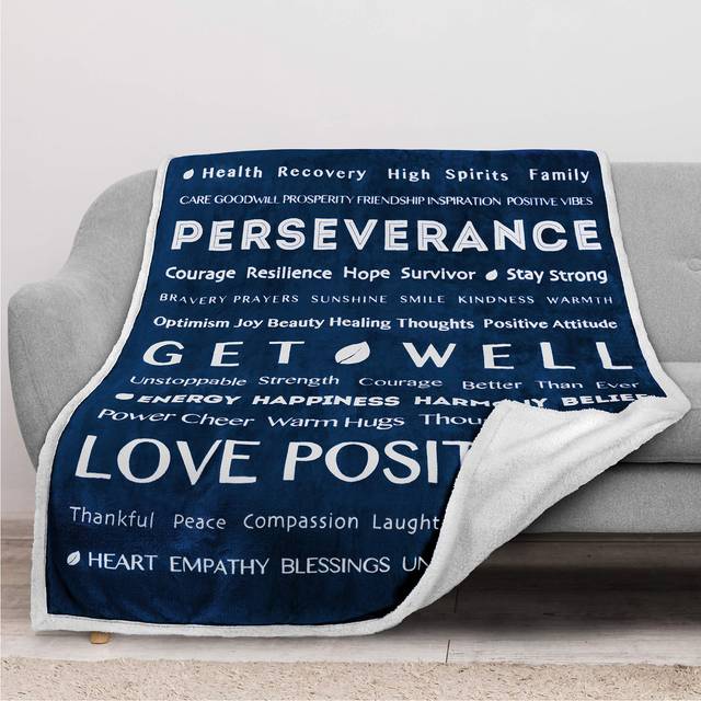 PAVILIA Get Well Soon Gifts Women Men  Sympathy Blanket Inspirational Thoughtful Gift  Sherpa Fleece Healing Blanket Surgery Wellness Comfort  Hug Lov