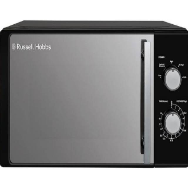 RUSSELL HOBBS RHM2060B Compact Solo Microwave - Black & Silver, Black
